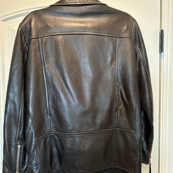 Zara Oversized Leather Moto Jacket - Picture 3 of 5